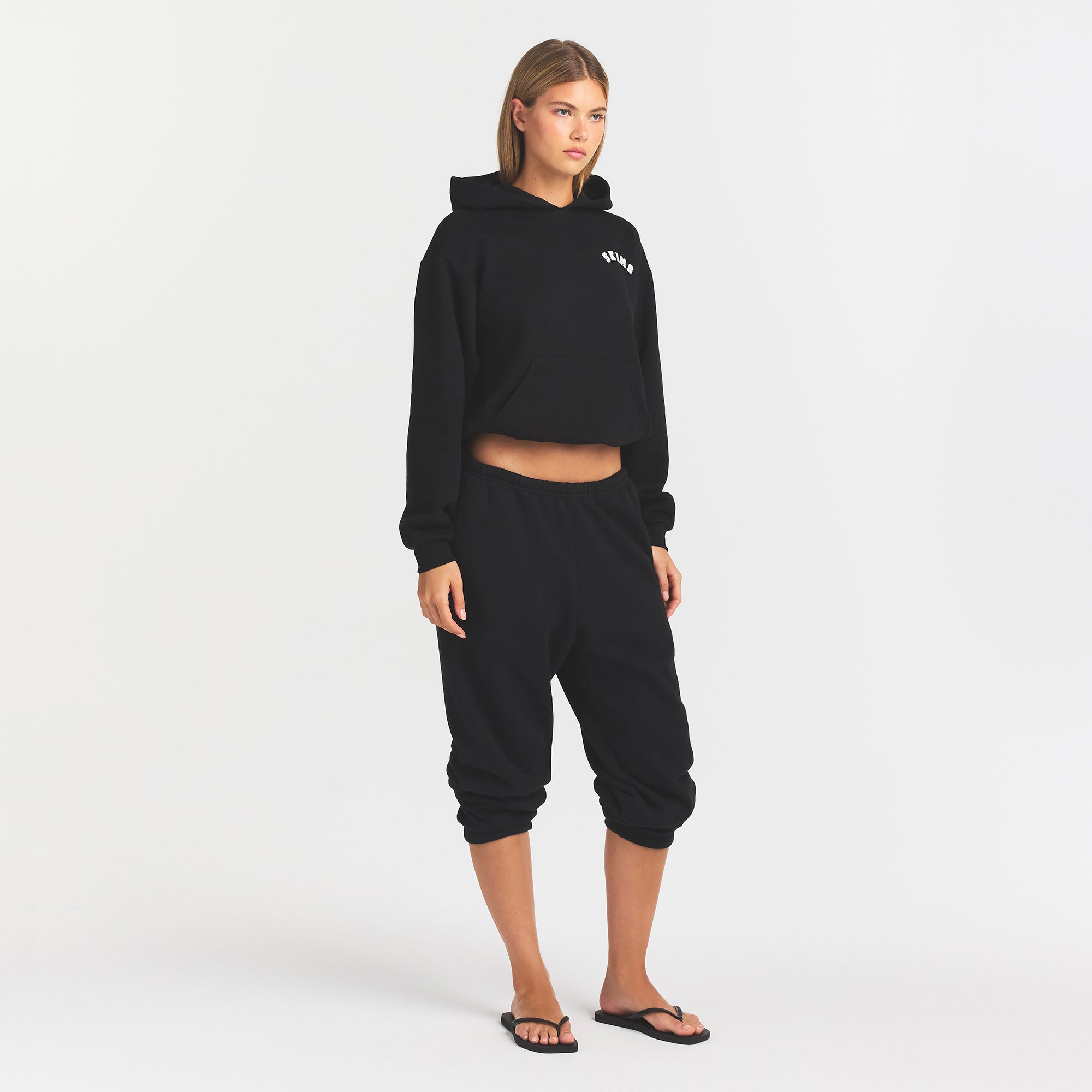 COTTON FLEECE LOGO CLASSIC HOODIE | SNOW ARCHED LOGO PATCH