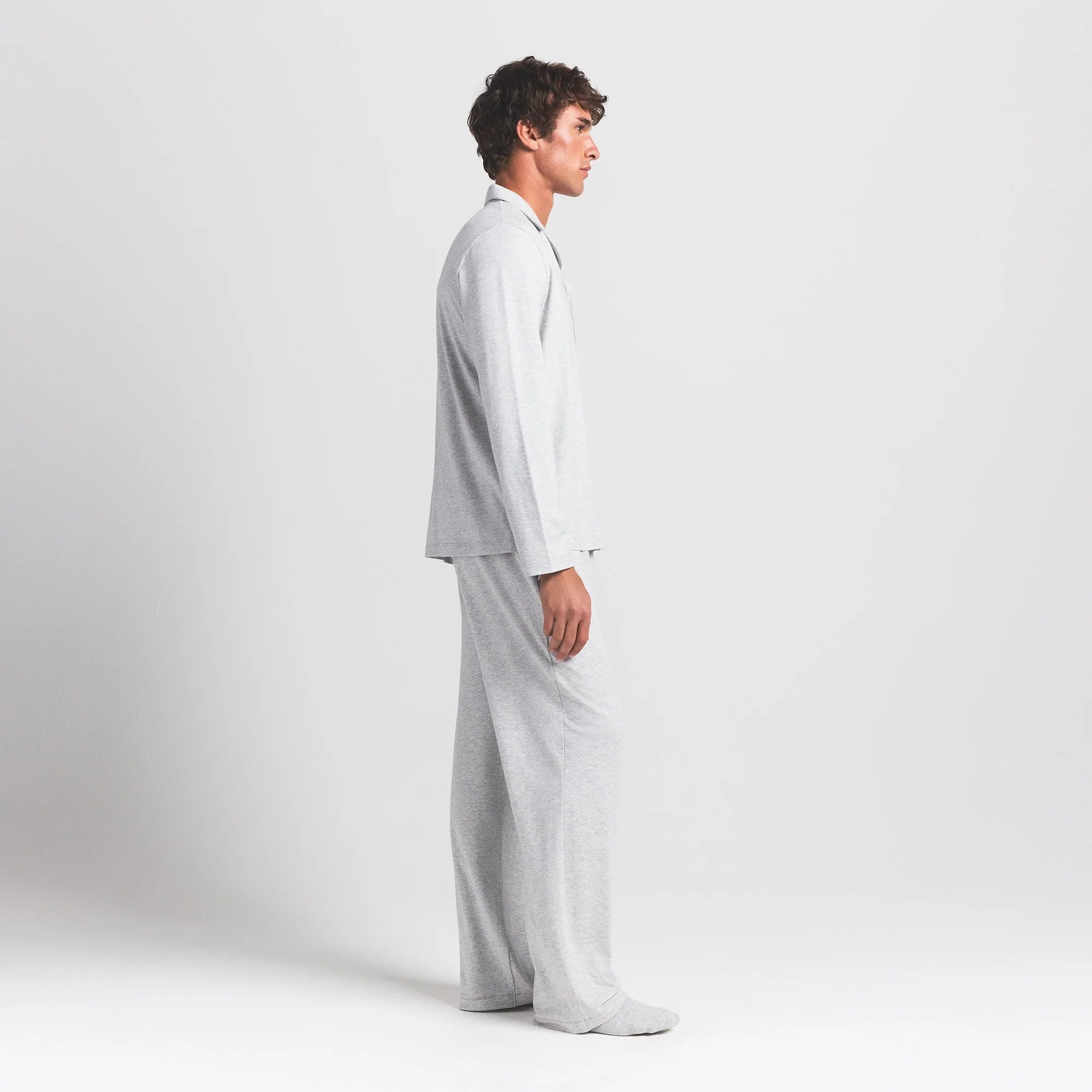 JERSEY SLEEP MENS SLEEP SET | LIGHT HEATHER GREY