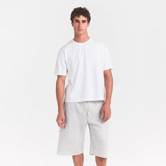 HEAVYWEIGHT COTTON MENS RELAXED CROPPED CREWNECK | CHALK