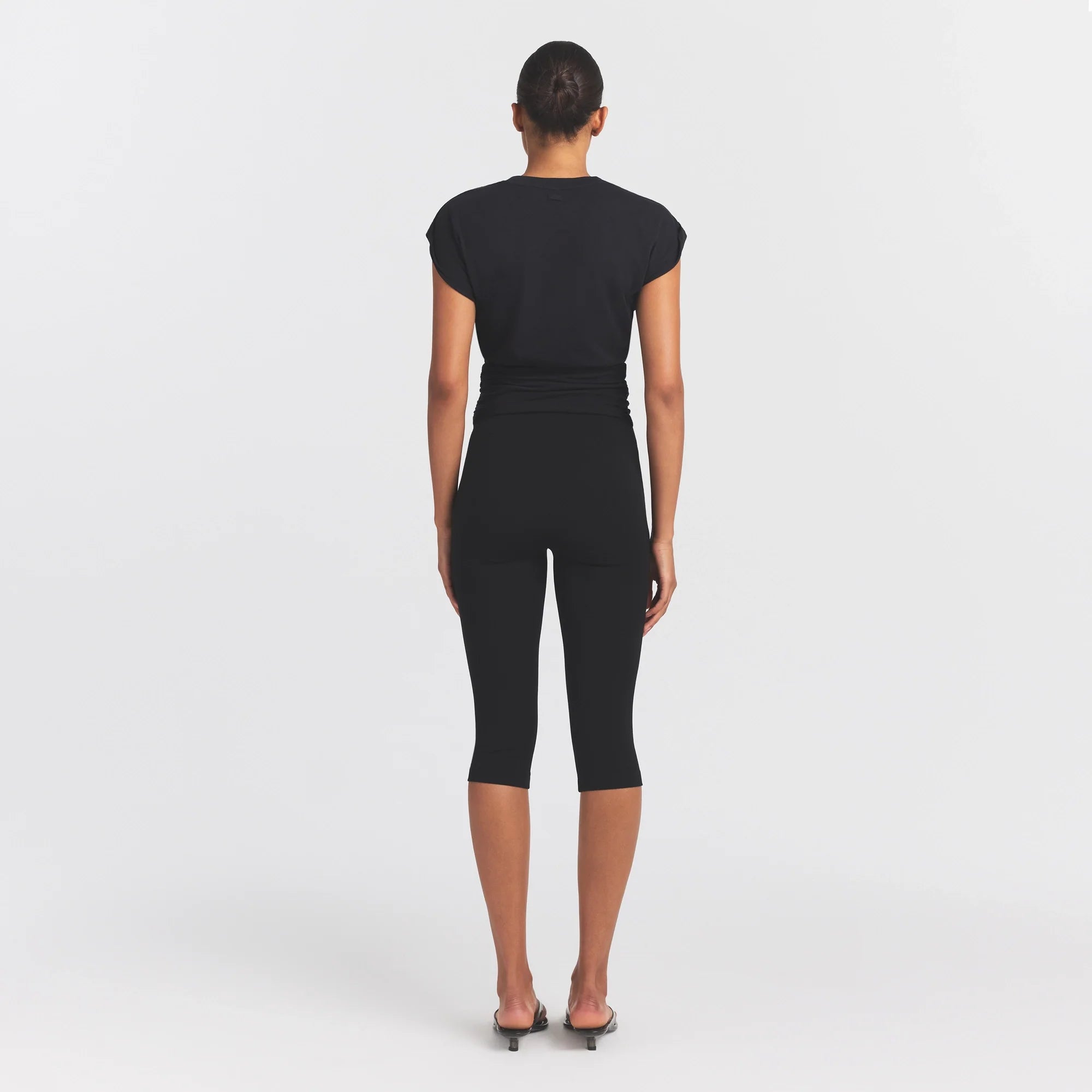 WORN IN JERSEY RUCHED TEE | WASHED ONYX