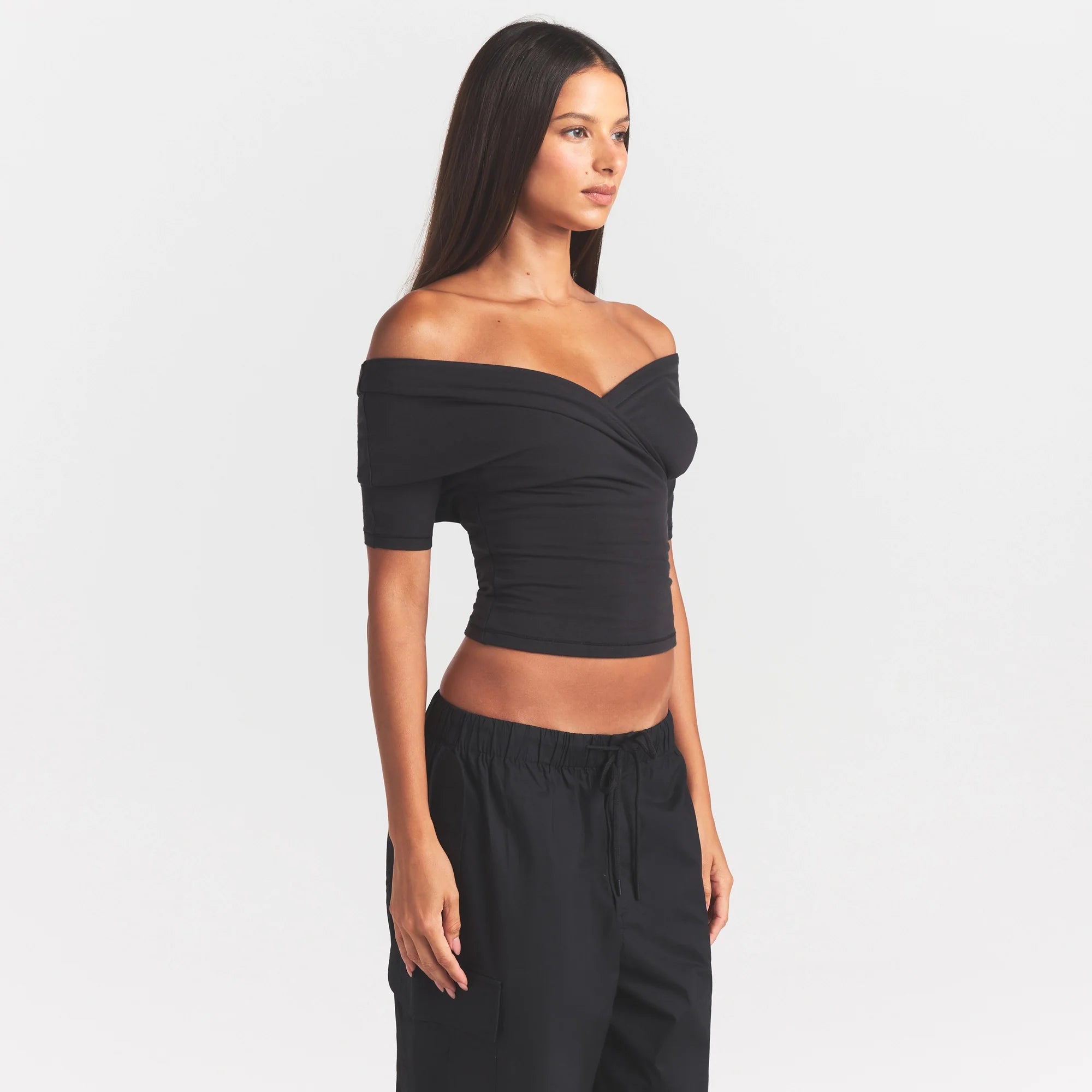 COTTON JERSEY WRAP TOP | SOOT