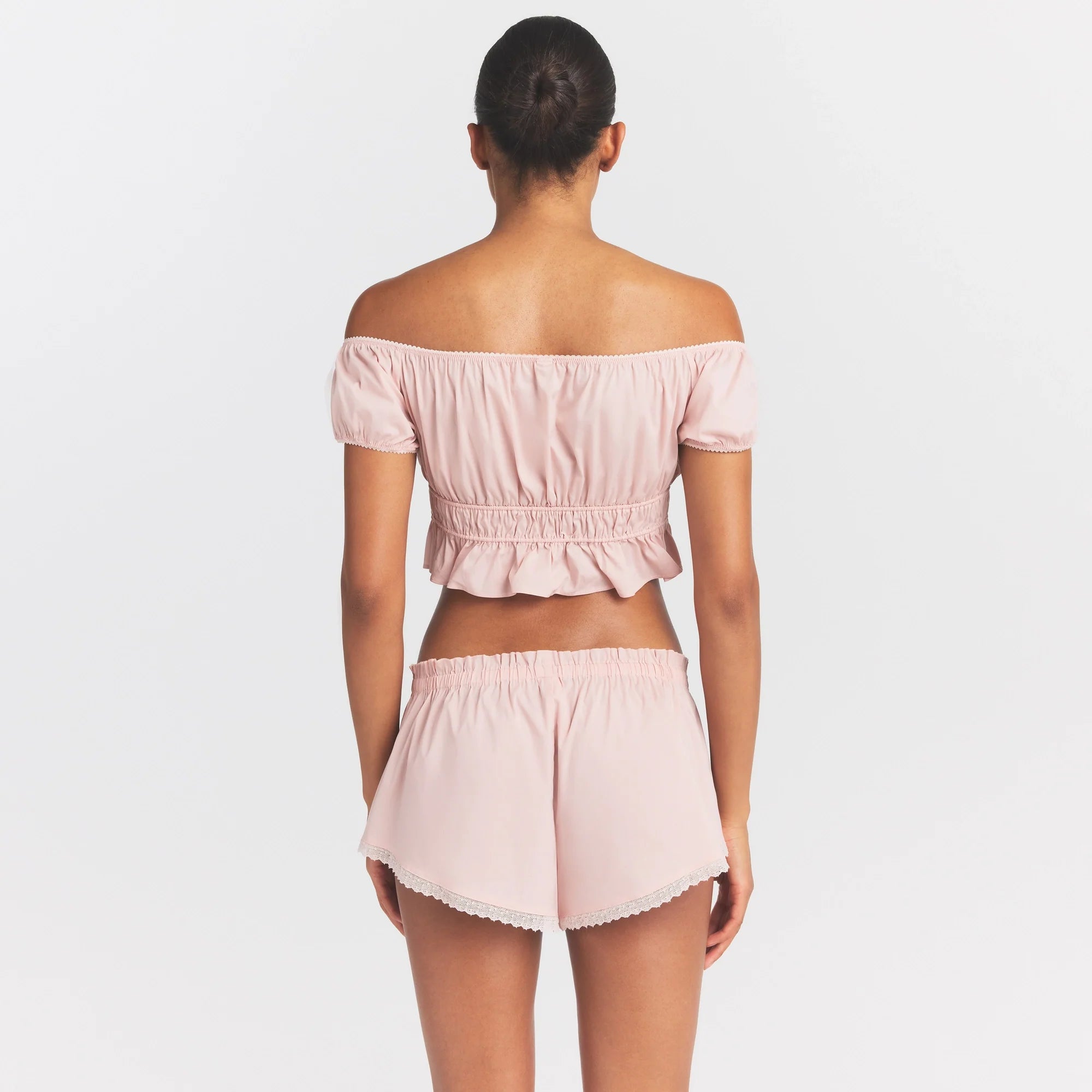 POPLIN APPAREL OFF THE SHOULDER TOP | DUSTY PINK