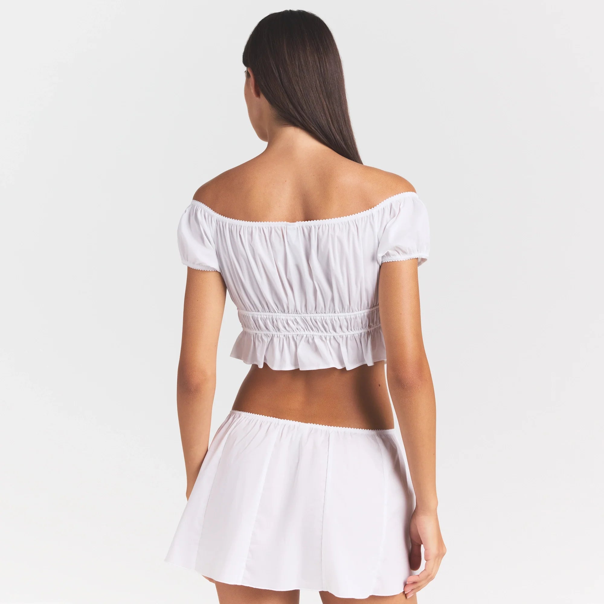 POPLIN APPAREL OFF THE SHOULDER TOP | SNOW