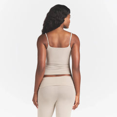 COTTON JERSEY SCOOP NECK CAMI | STONE