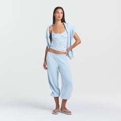 COTTON JERSEY SCOOP NECK CAMI | POWDER BLUE BANDANA