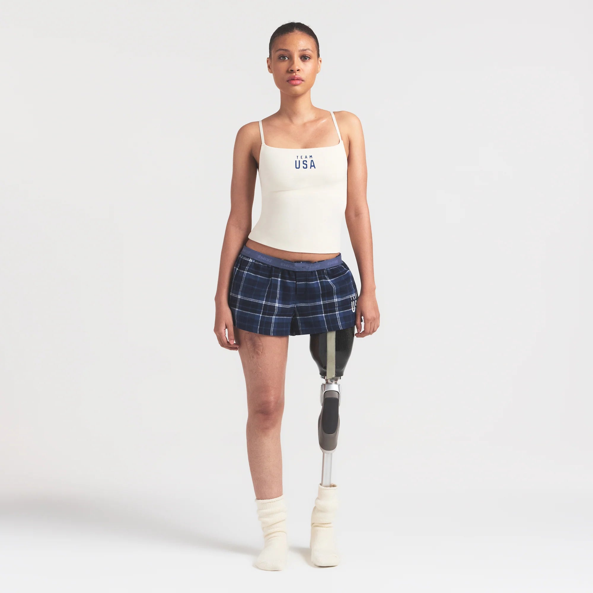 SKIMS FOR TEAM USA COTTON JERSEY PARALYMPIC CAMI | ECRU