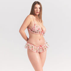 EMBROIDERED TULLE SKIMPY TRIANGLE BRALETTE | PRIMROSE CHERRY TULLE