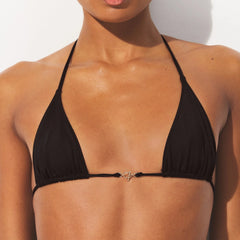 ICONIC SWIM HARDWARE TRIANGLE BIKINI TOP | OBSIDIAN