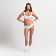 LIGHTWEIGHT COTTON LACE HIPSTER | SNOW