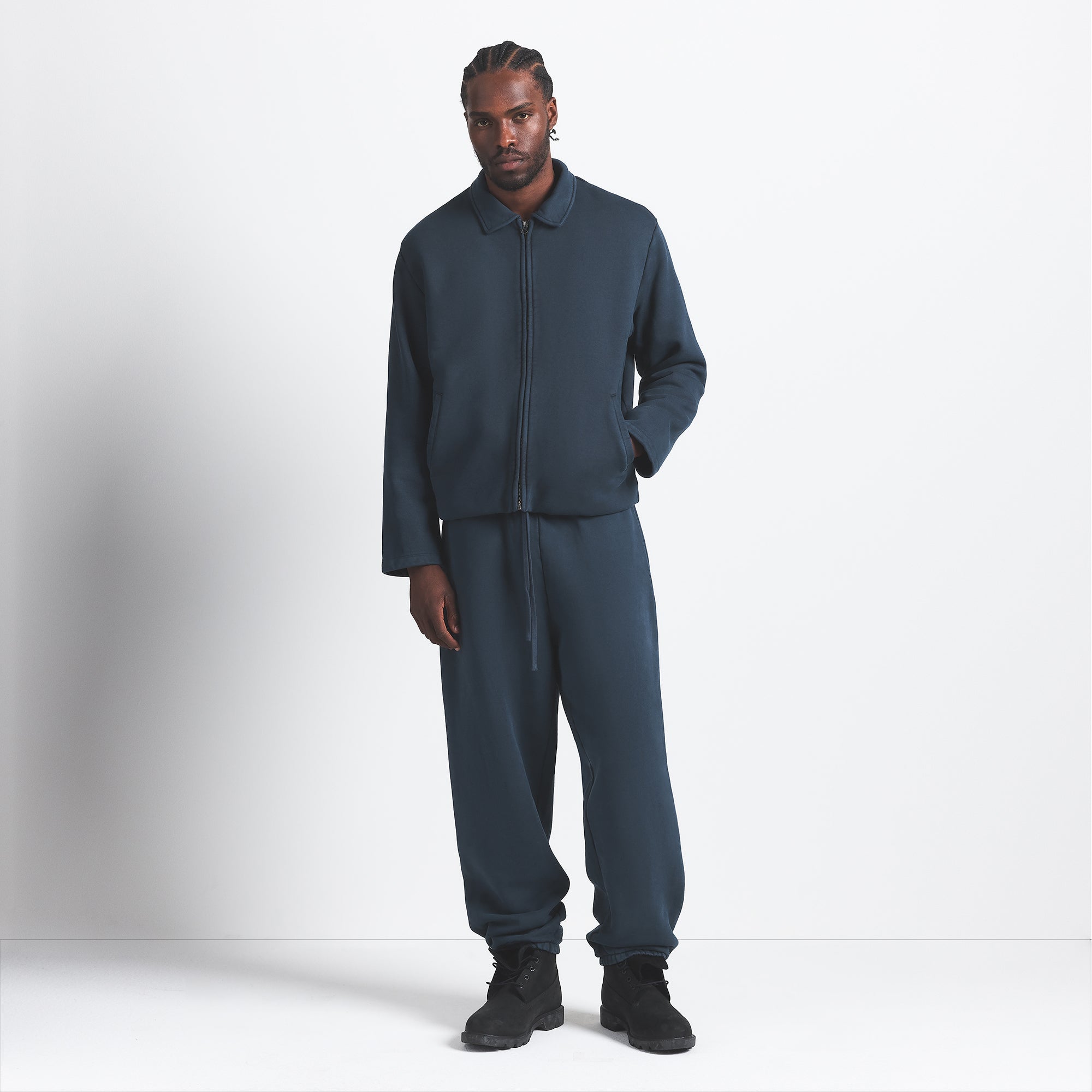 HEAVYWEIGHT FLEECE MENS SHERPA-LINED ZIP UP JACKET | NAVY